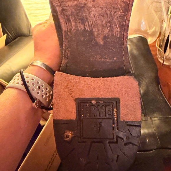 Frye Black Leather Square Toe Boots - Picture 9 of 10